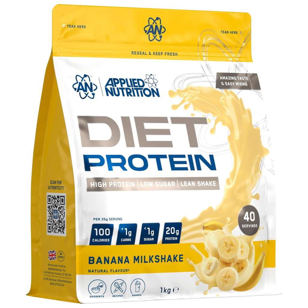 3x 1kg Applied Nutrition Diet Whey Protein Powder Supplement, Banana Milkshake