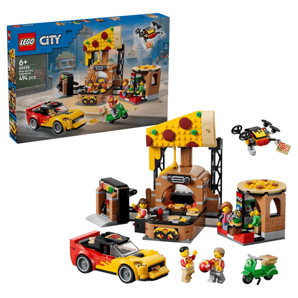 LEGO City 60496 Pizza Delivery Experience with Vehicles, Age 6+, 494 pieces