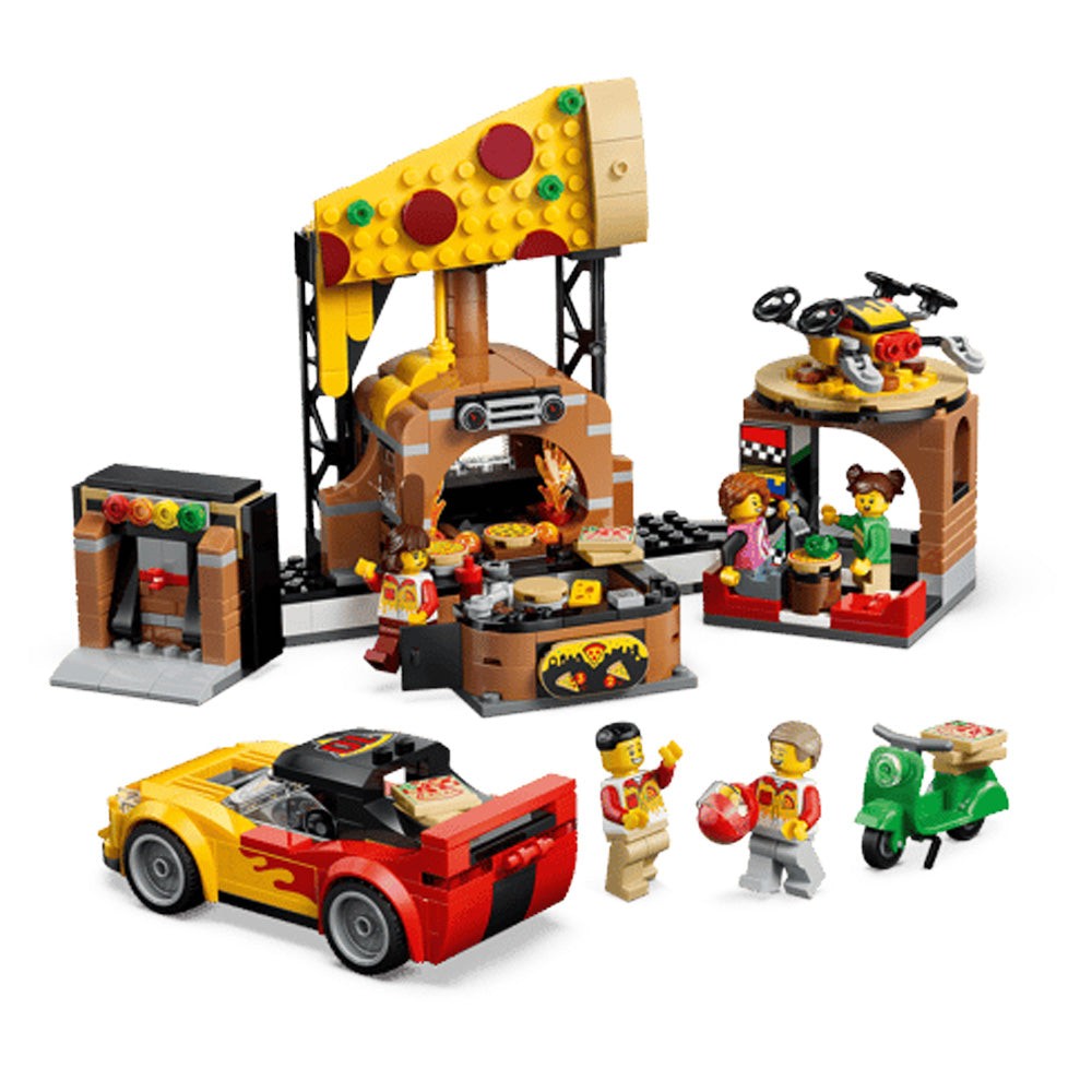 LEGO City 60496 Pizza Delivery Experience with Vehicles, Age 6+, 494 pieces