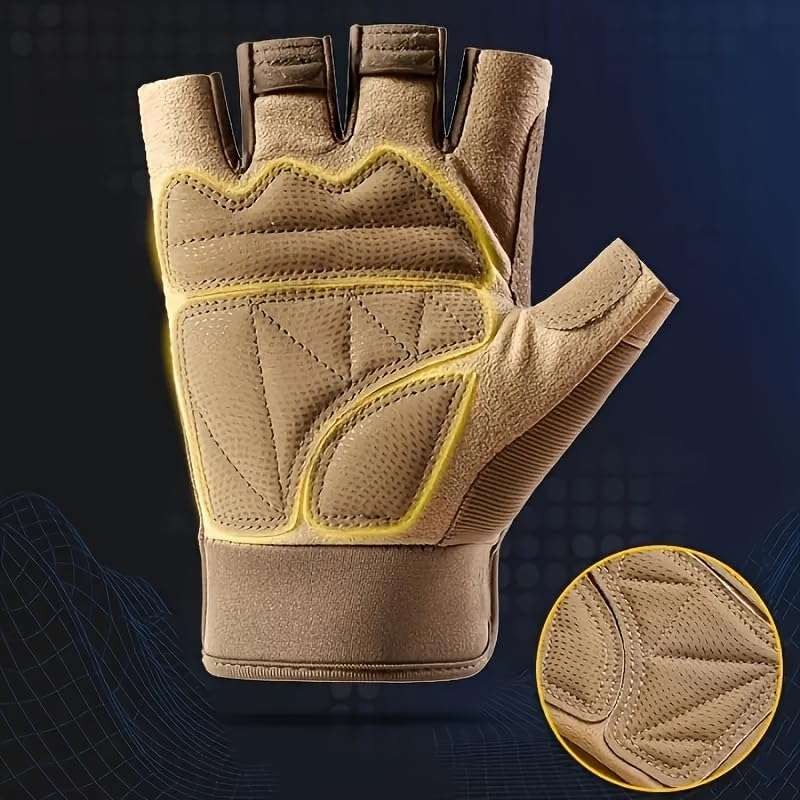 Some Half Finger Anti-Slip Tactical Gloves XL Tan/Desert from Amazon Haul Global