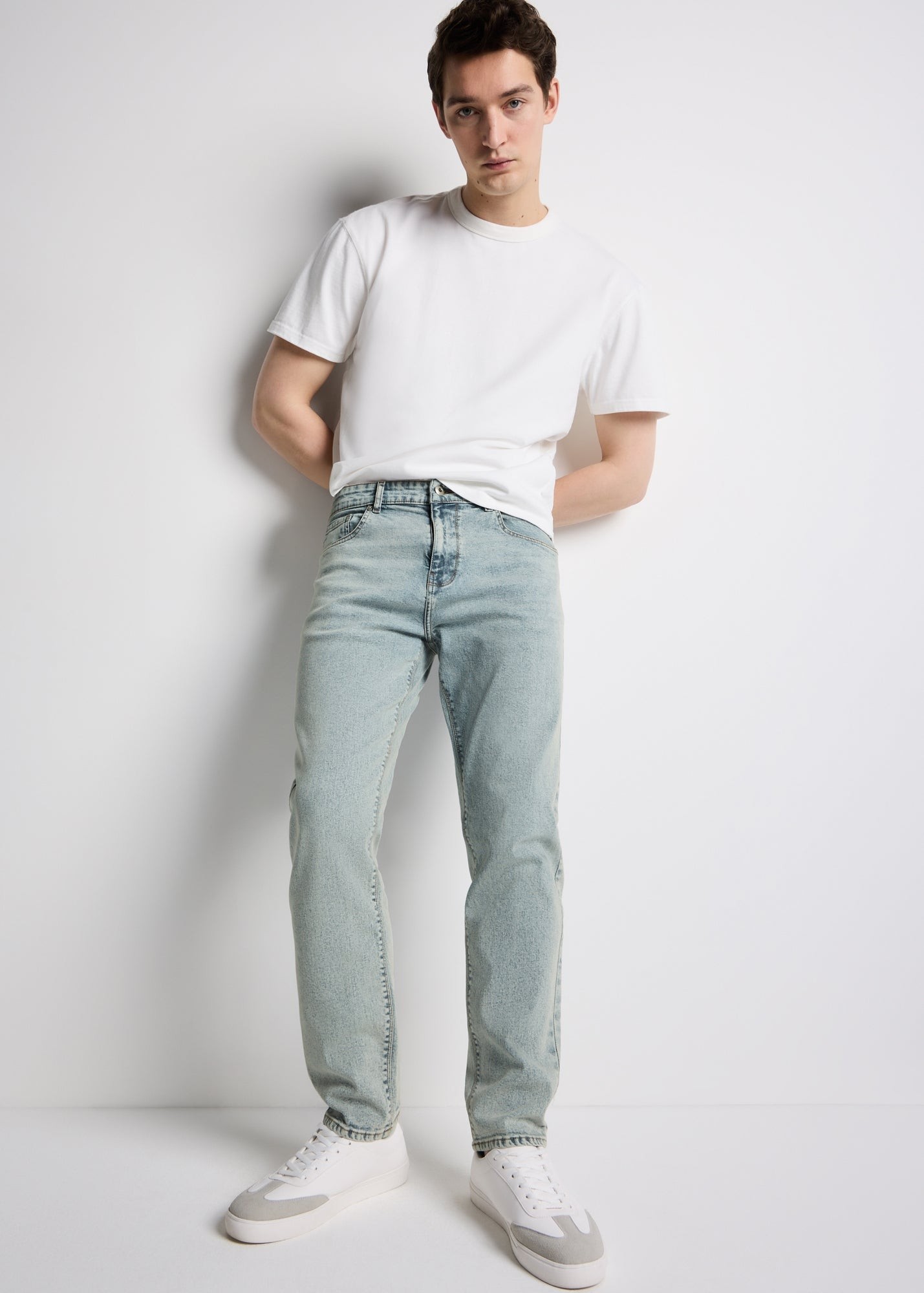 Blue Grey Tapered Fit Jeans