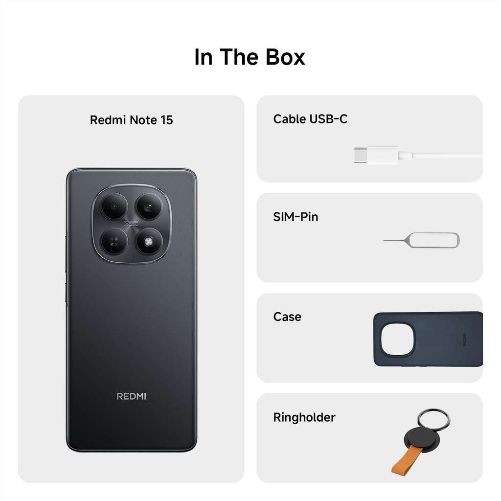 Xiaomi Redmi Note 15 4G Smartphone 8GB 256GB Glacier Blue 6000mAh 108MP Camera, Amazon EU