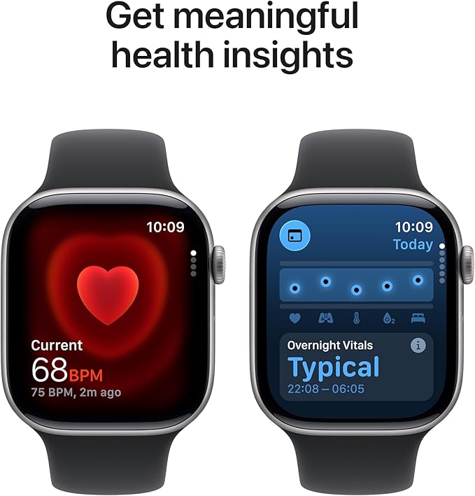 Apple Watch Series 11 GPS 46mm Smartwatch with Space Grey Aluminium Case with Black Sport Band M/L