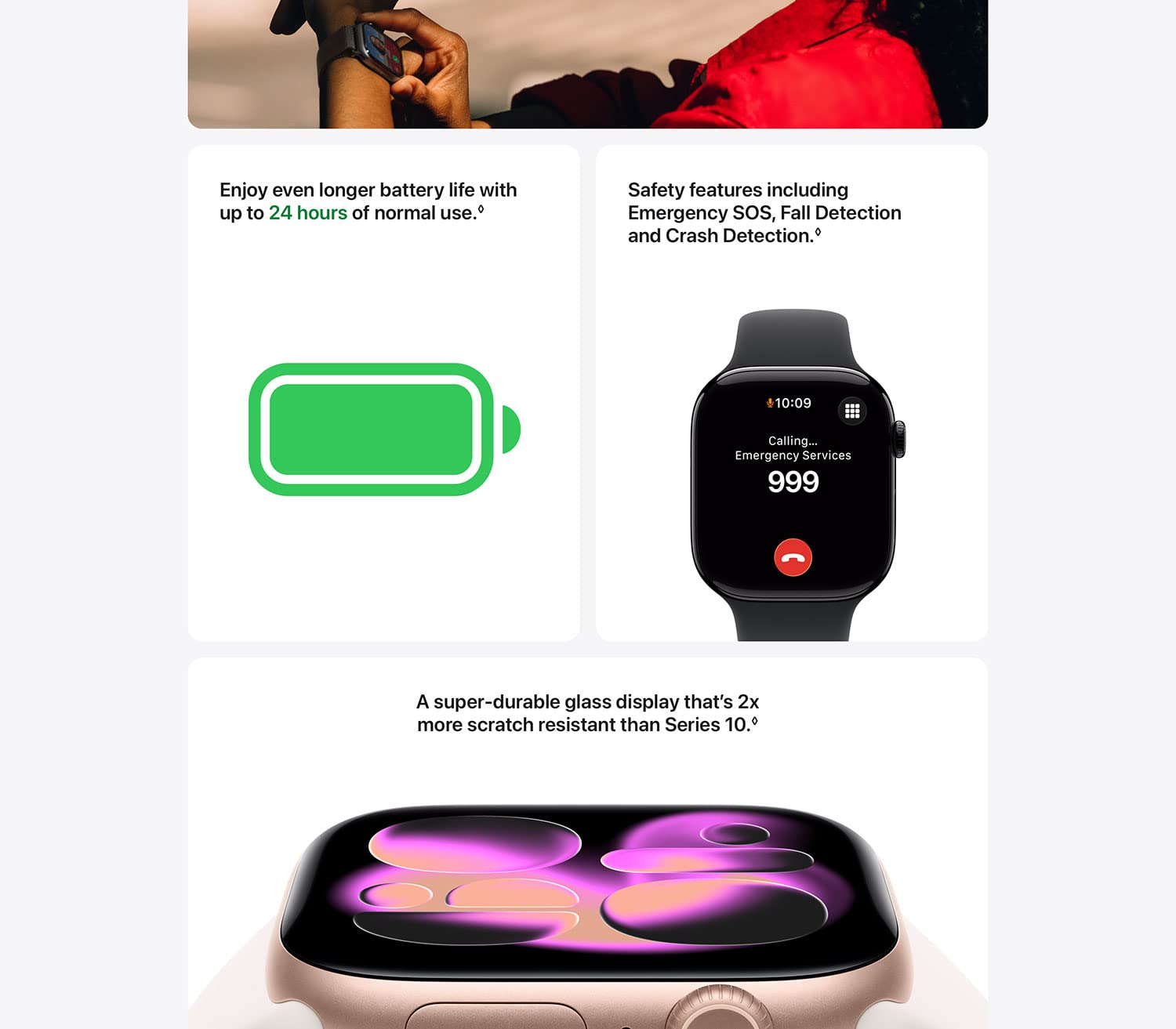 Apple Watch Series 11 GPS 46mm Smartwatch with Space Grey Aluminium Case with Black Sport Band M/L