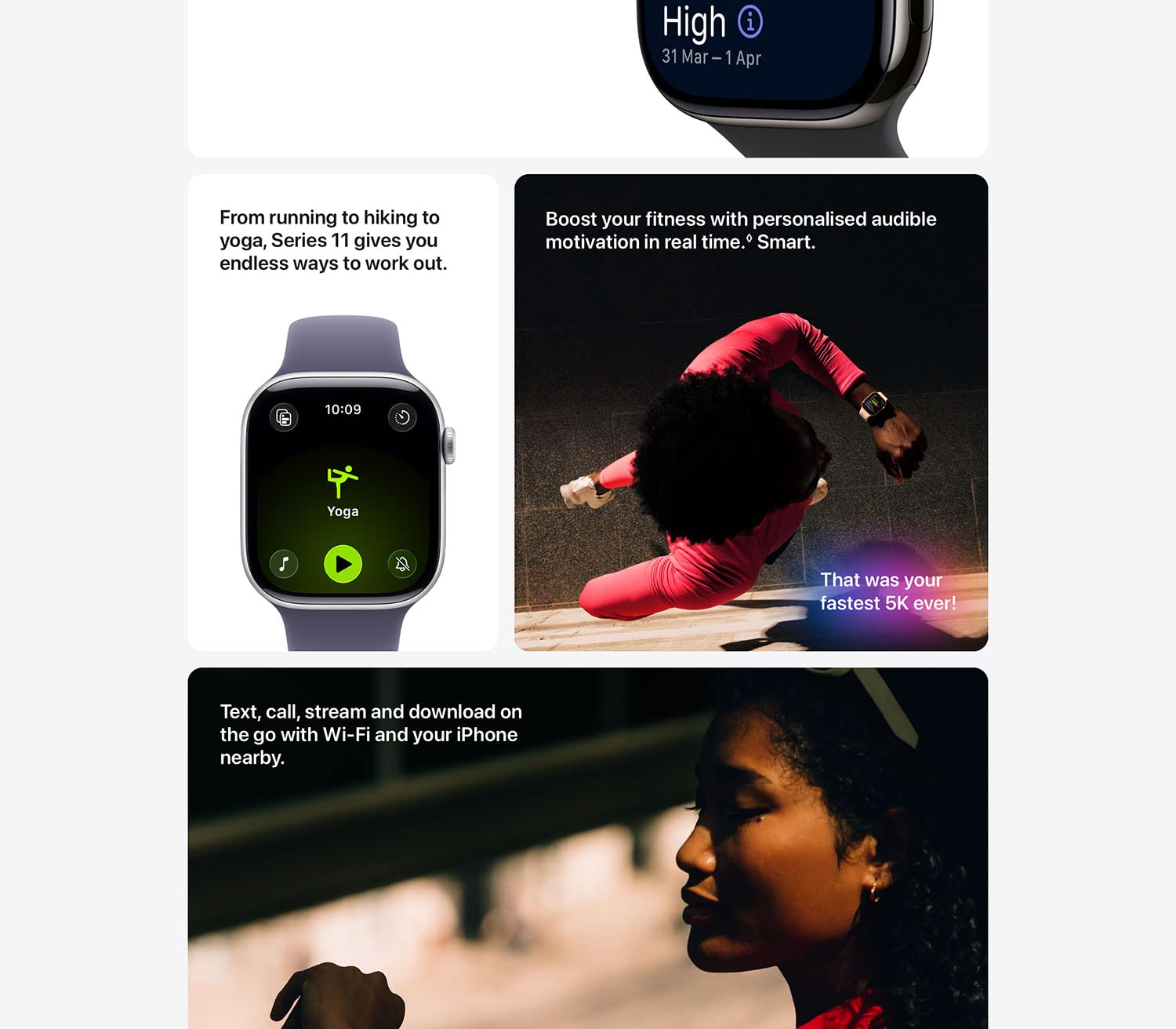 Apple Watch Series 11 GPS 46mm Smartwatch with Space Grey Aluminium Case with Black Sport Band M/L