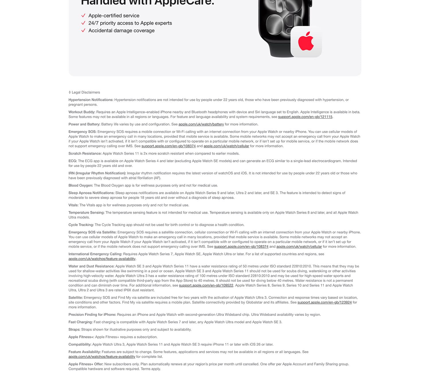 Apple Watch Series 11 GPS 46mm Smartwatch with Space Grey Aluminium Case with Black Sport Band M/L