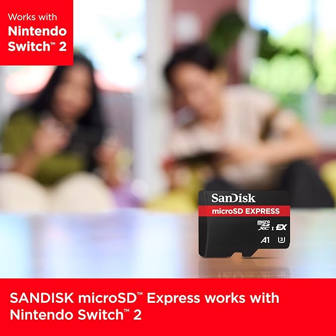 SanDisk microSD Express Card, 512GB mSD card, Read speeds up to 880 MB/s, Write Speeds up to 650MB/s, Sustained Write 220MB/s, SanDisk QuickFlow Technology, ThermAdapt, UHS-I, U3, C10