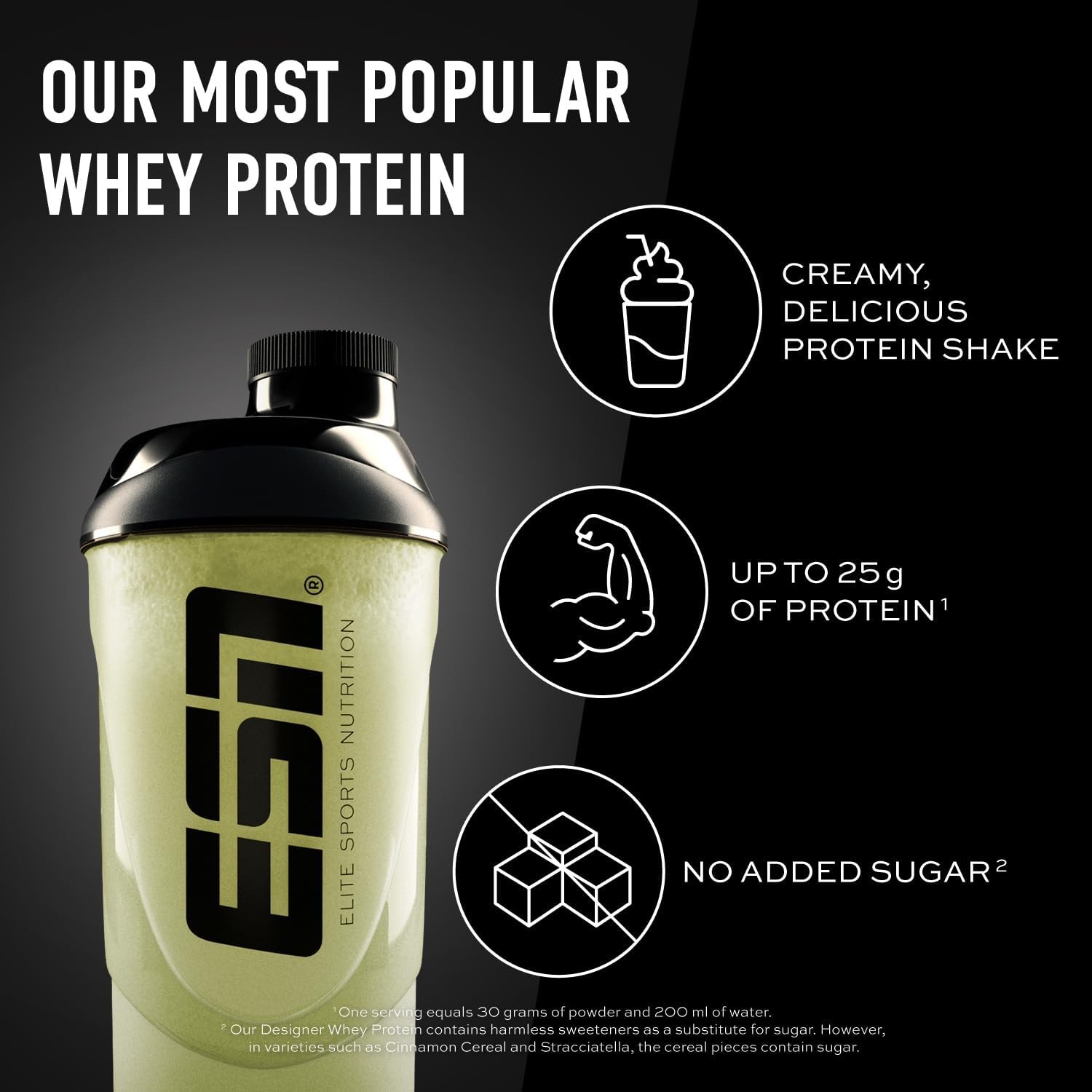ESN Designer Whey Protein Powder, Stracciatella, 1000g, 33 Servings, Vegetarian
