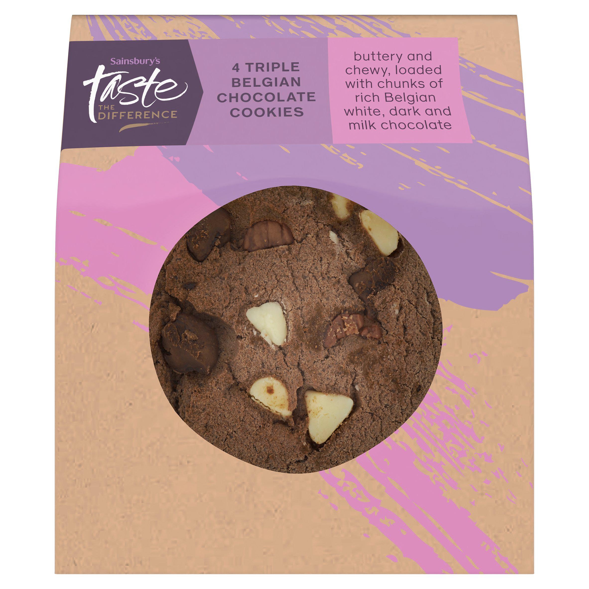 Sainsbury's Taste the Difference Triple Belgian Chocolate Cookies x4