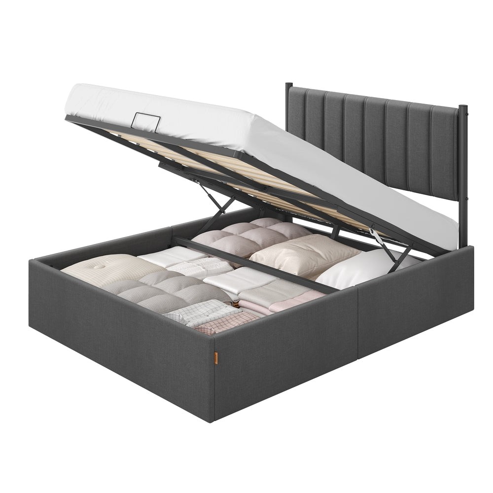 Vasagle double bed frame with lift up storage and easy assembly