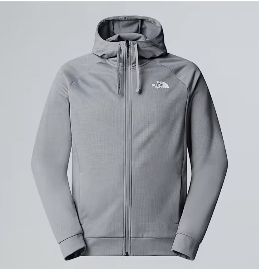 The North Face Men's Reaxion 2.0 Full-Zip Hooded Jacket - Grey (XS - XXL) - With DFC Code + Free Delivery with Free Sign Up