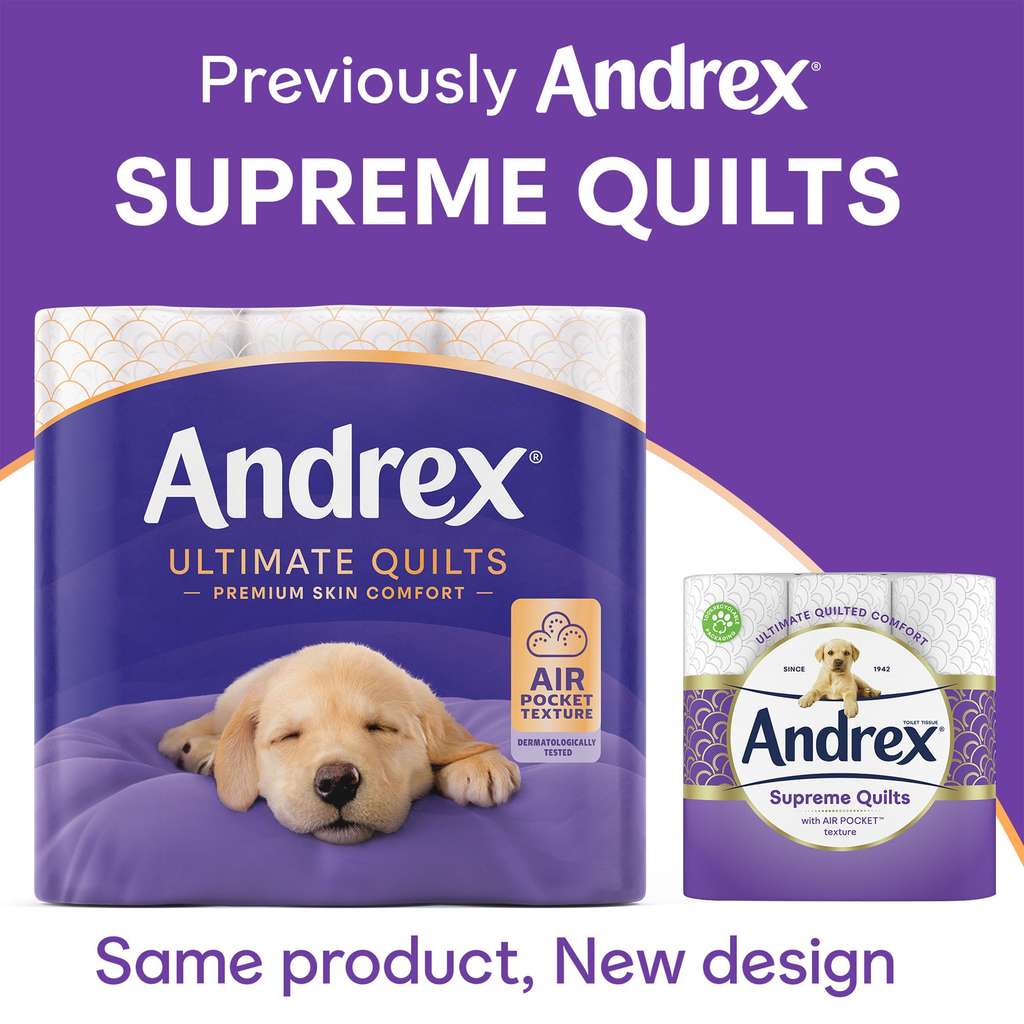 Andrex Ultimate Quilt 9 rolls, 3-ply, soft & thick £4.04 / £3.61 S&S