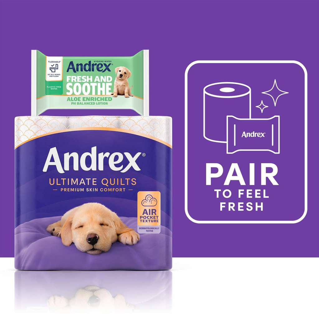 Andrex Ultimate Quilt 9 rolls, 3-ply, soft & thick £4.04 / £3.61 S&S