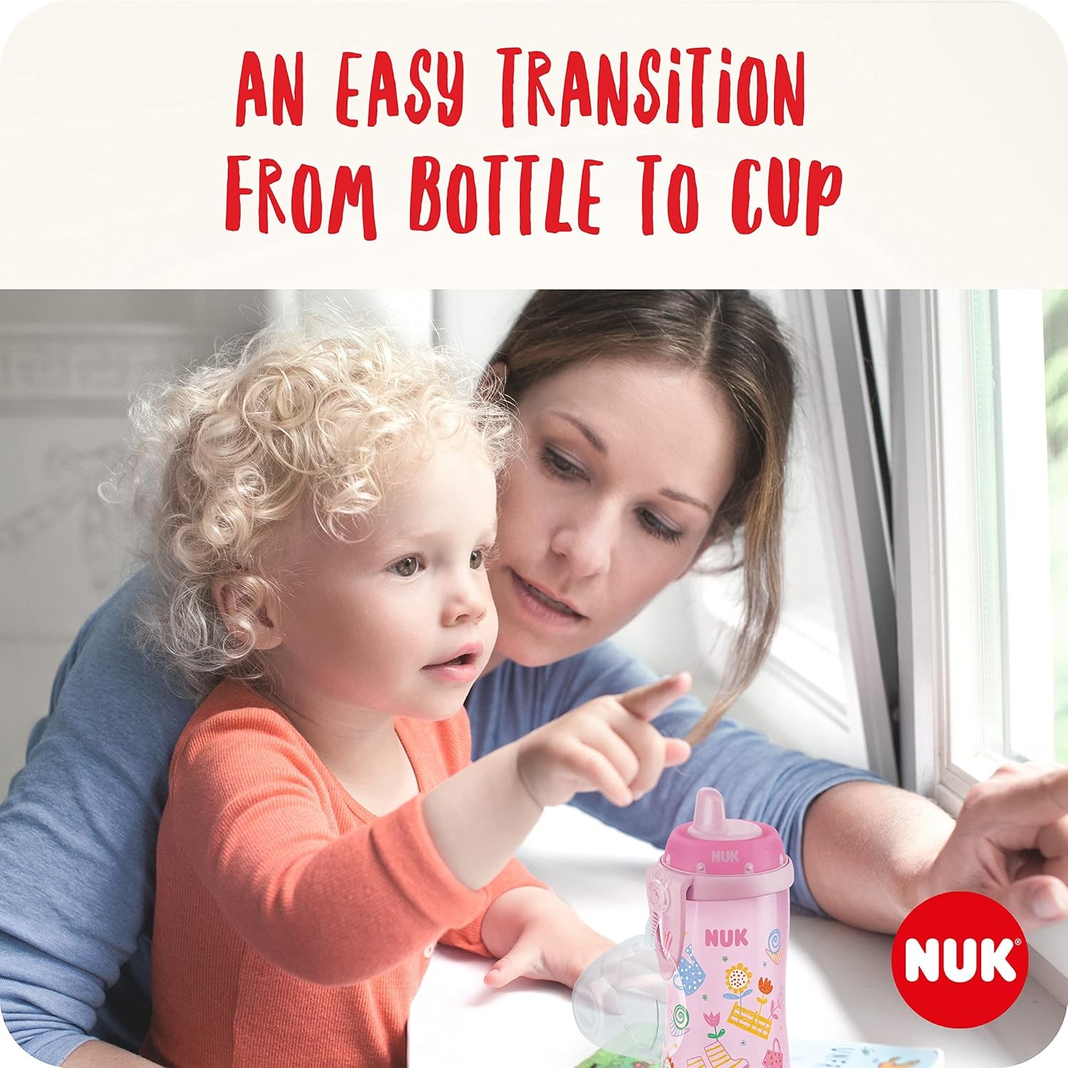 NUK Kiddy Cup Toddler Cup, 12+ Months, 300 ml, BPA-Free, Yellow
