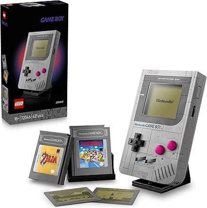 LEGO Super Mario Game Boy Building Set for Adults, Nintendo Display Model Kit with 2 Cartridges including Zelda, plus Lenticular Screens, 72046