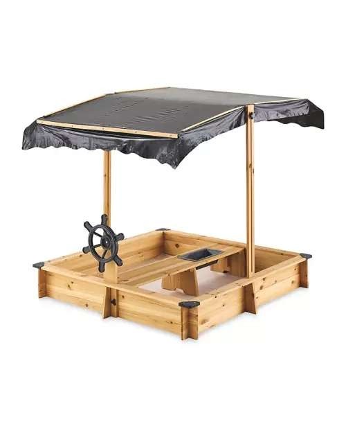 LITTLE TOWN wooden sandpit with a roof, great for little ones