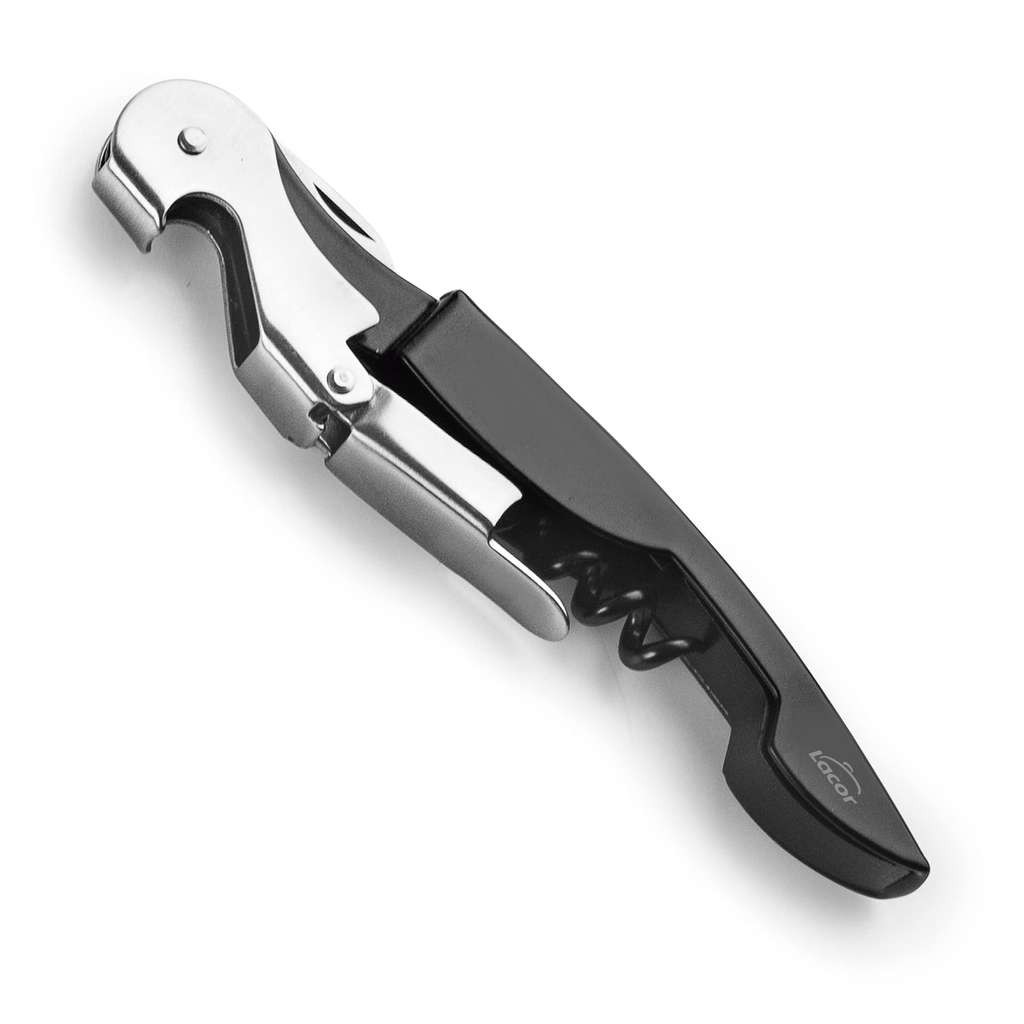 Lacor Luxe Waiter's Friend, stainless steel corkscrew, bottle opener & foil cutter