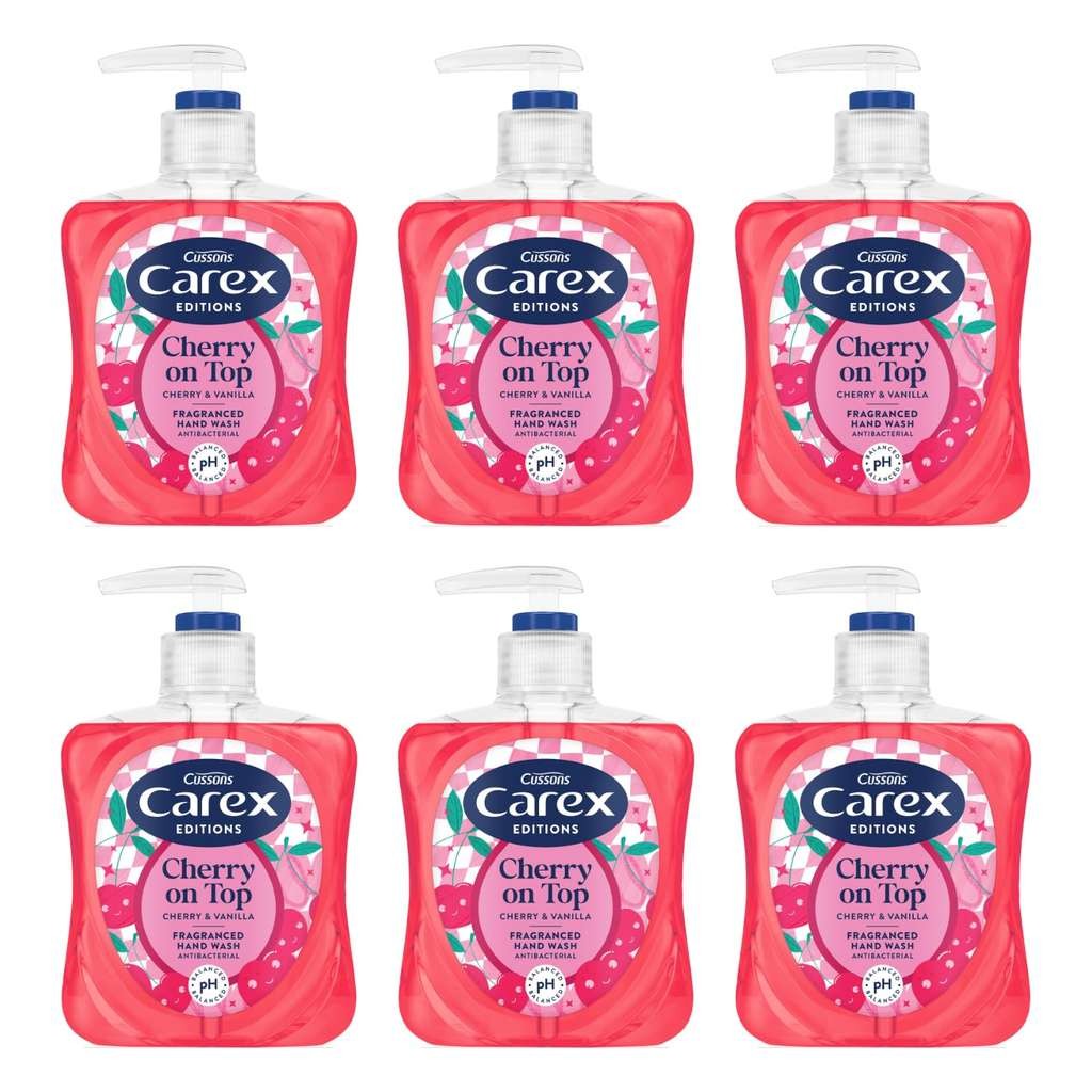 Carex Cherry On Top Antibacterial Handwash 6x250ml, Moisturising, £4.50 S&S