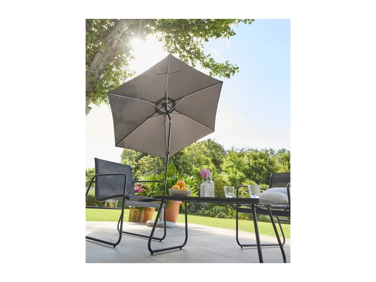 Livarno Parasol With Solar LED Lights