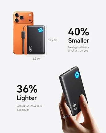 INIU 45W Fast Charging Power Bank, 10000mAh with Detachable Cable, Flight-Safe Travel Portable Charger, USB C Mobile Phone Portable Powerbank for iPhone 17 16 15 Pro iPad Samsung S25