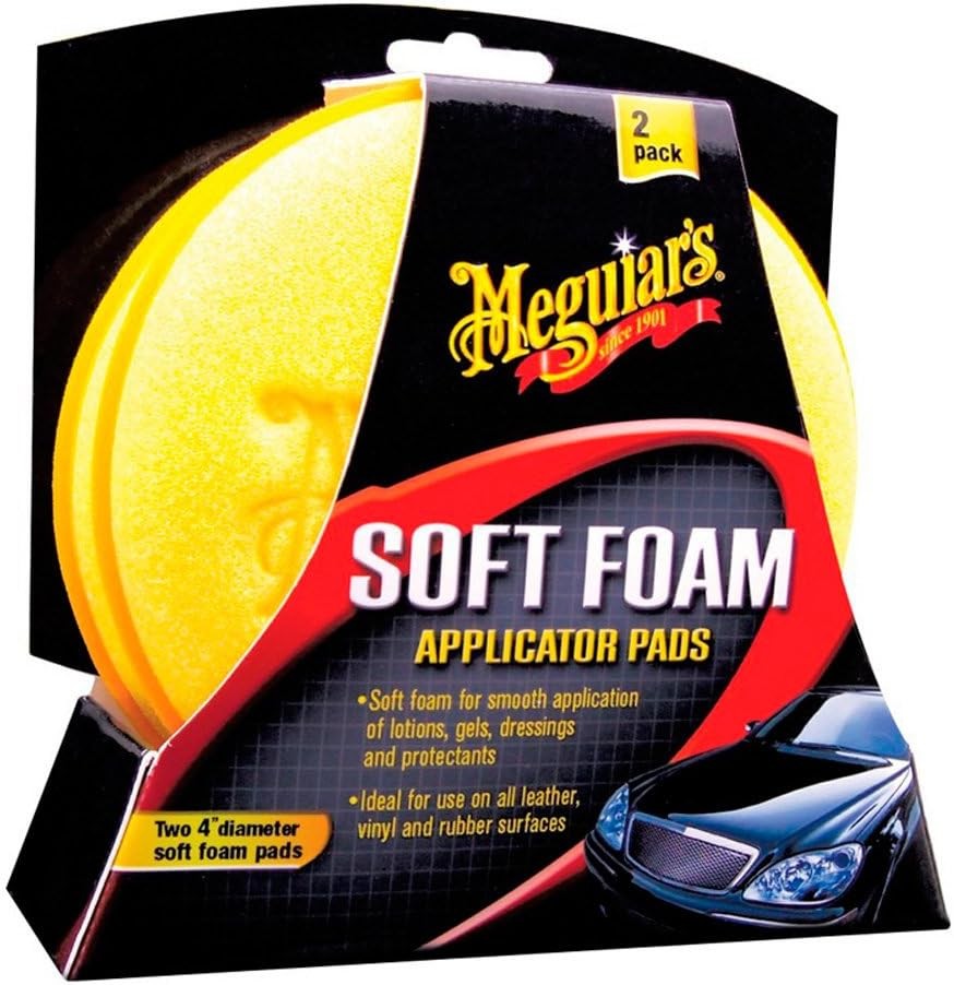 Meguiar's Soft Foam 4 Applicator Pads, Yellow, X3070