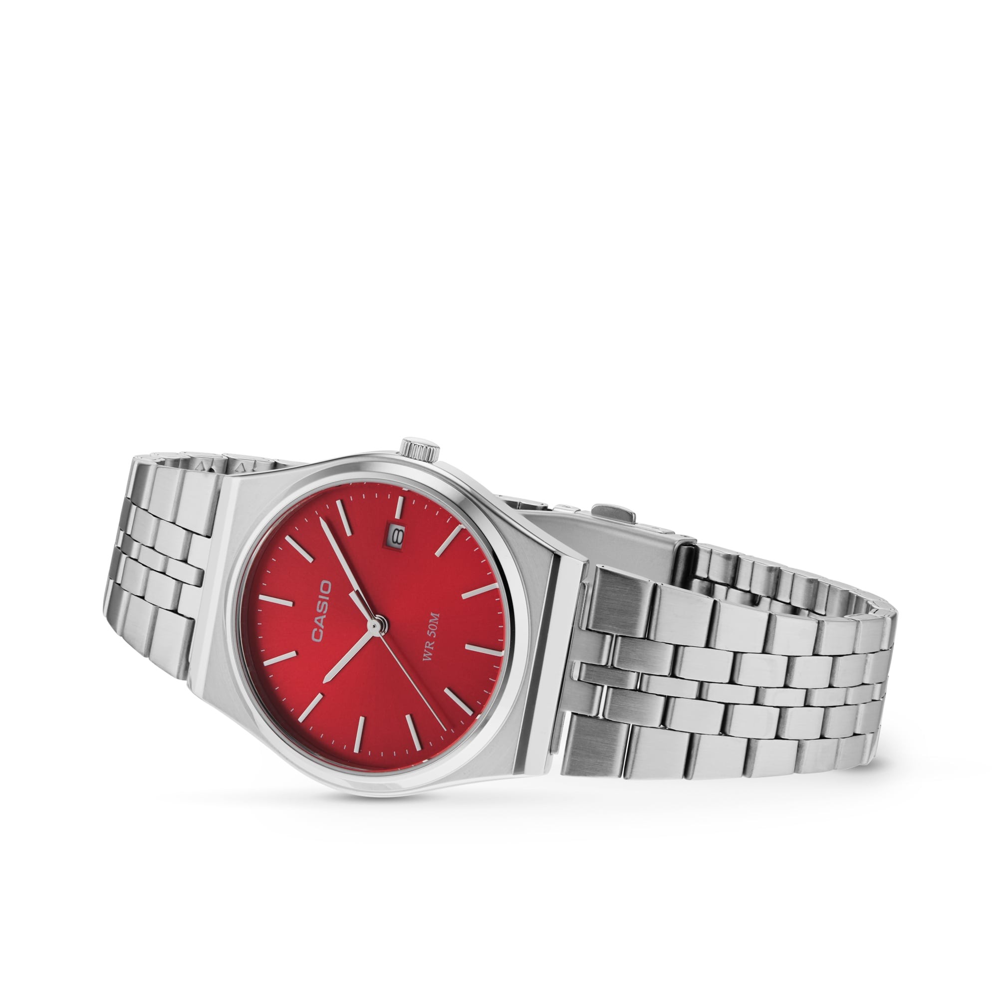 Casio MTP Series Red Dial Mens Watch