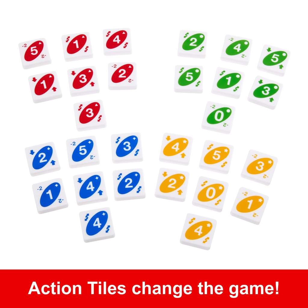 Mattel UNO Quatro tile game, ideal for family game nights with kids & adults