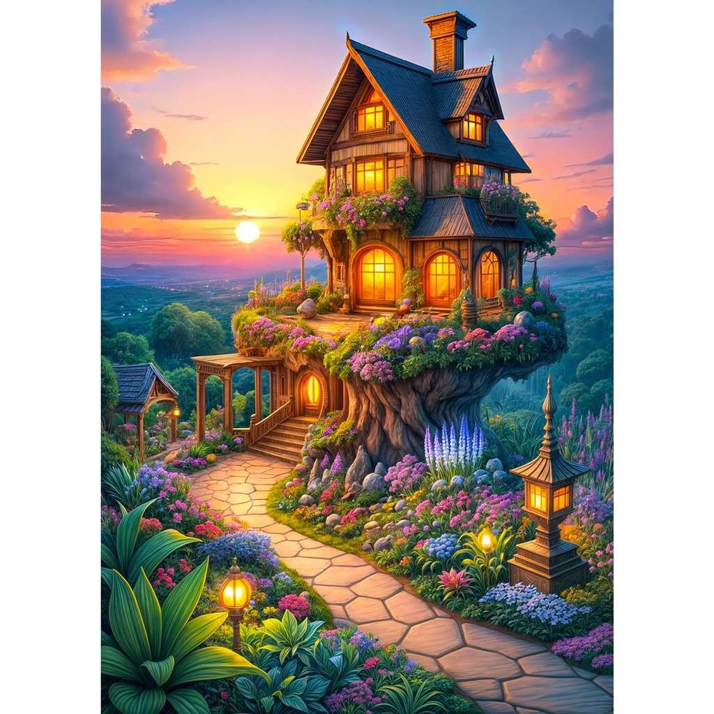 Huadada Jigsaw Puzzles for Adults 1000 Piece Puzzle, Fairy Tale House