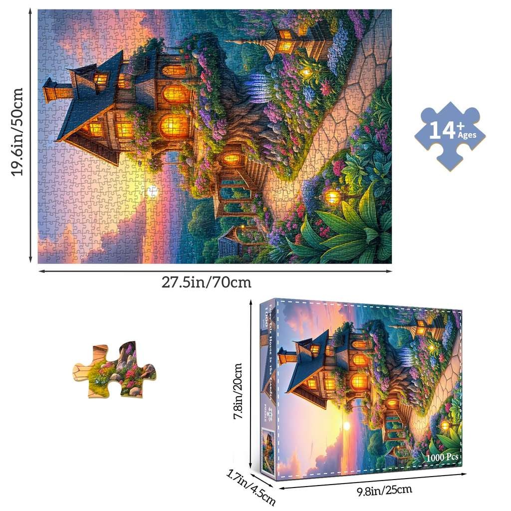 Huadada Jigsaw Puzzles for Adults 1000 Piece Puzzle, Fairy Tale House