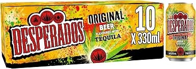Desperados Tequila Beer Cans, 10 x 330ml, 5.9% ABV Multipack, Lager Beer with a Twist of Tequila, Lemon and Spicy Notes