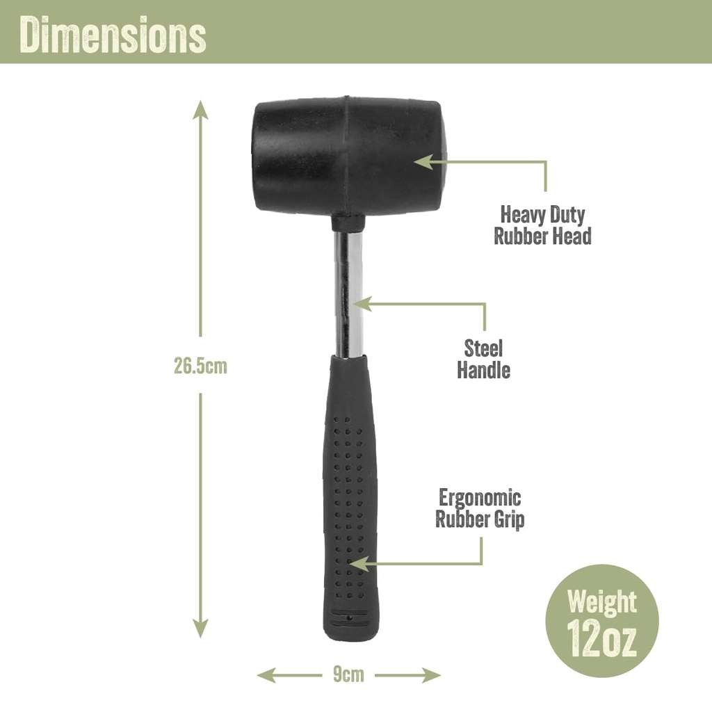 Milestone Camping 20420 12oz rubber mallet, handy for pitching tents